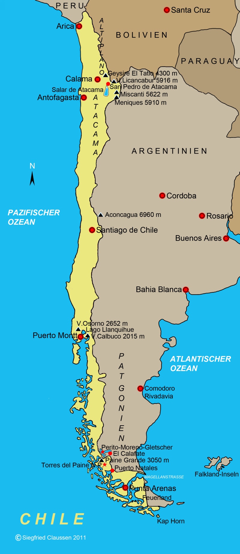 Karte Von Chile